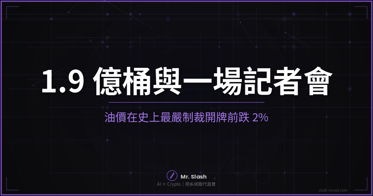 1.9 億桶與一場記者會:油價在「史上最嚴」伊朗制裁開牌前跌 2%