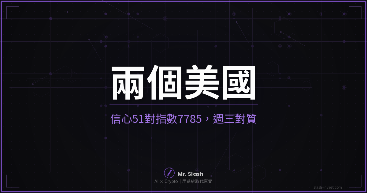 信心 51 對指數 7785:兩個美國,週三對質——沙盤老斯 2026-08-16 早盤預判封面