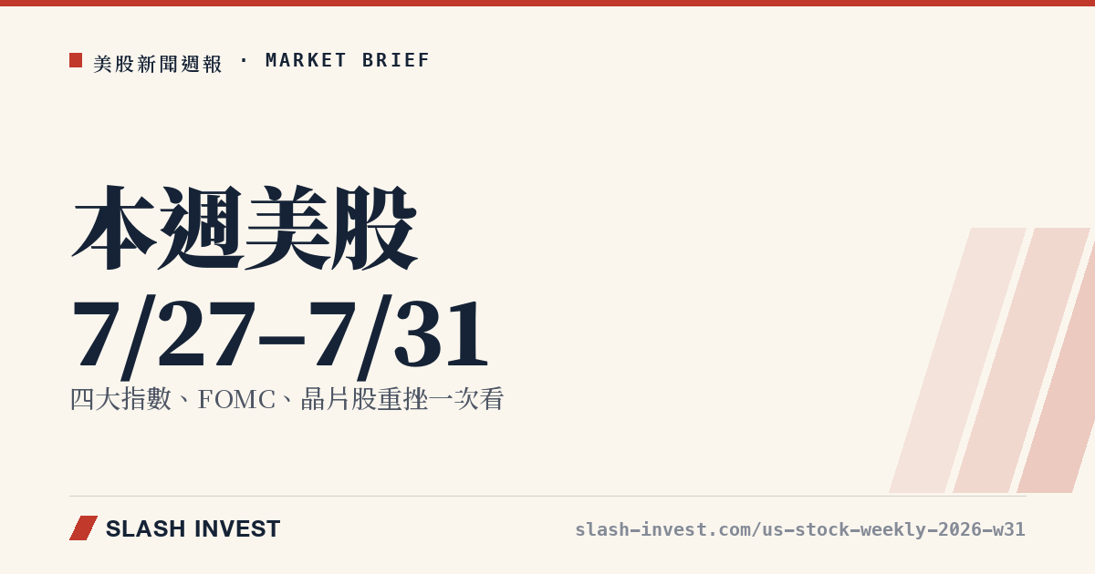 本週美股回顧（7/27–7/31）：那斯達克領漲+1.6%，指數、財報與財經大事速覽
