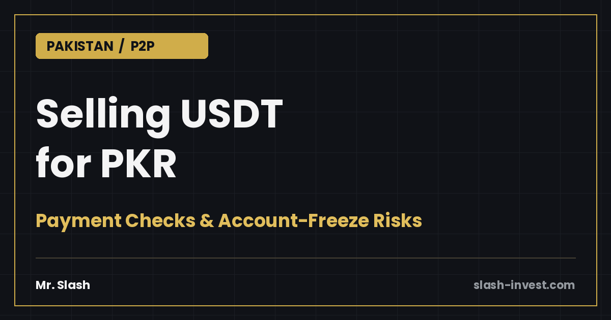 Selling USDT for PKR — Payment Checks & Account-Freeze Risks | Mr. Slash